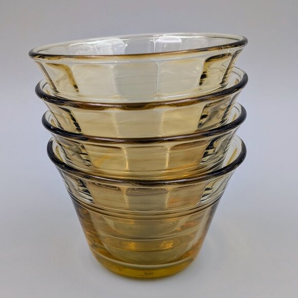 Vintage Amber Forte Crisa Custard Cups – Set of 4 | Retro Glass Dessert Bowls - Picture 6 of 6